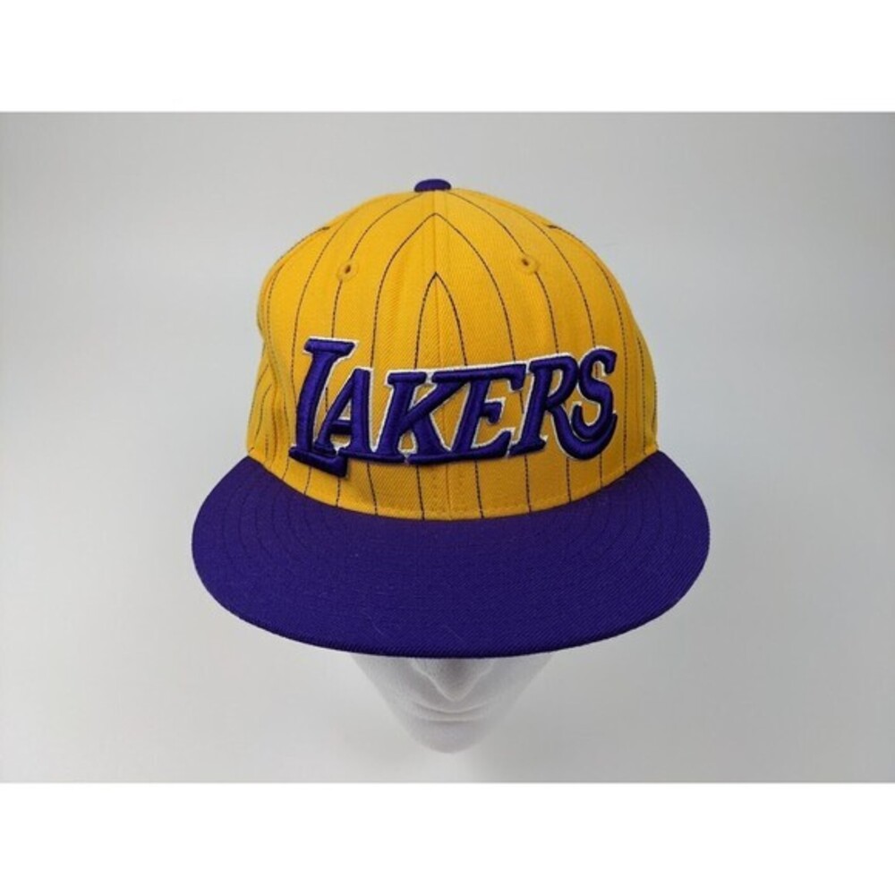 Los Angeles Lakers LA Adidas NBA Basketball WOOL Pinstripe‎ Hat Snapback